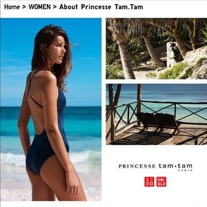 Uniqlo One Piece Crossback Black Swimsuit NWT